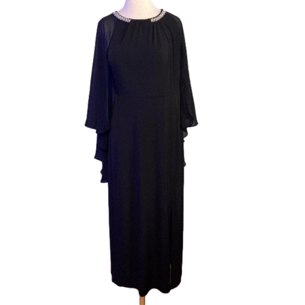 NWT Glamour Nights Maxie Dress Cocktail/Formal Angel Wings Dressy Goth Black 8